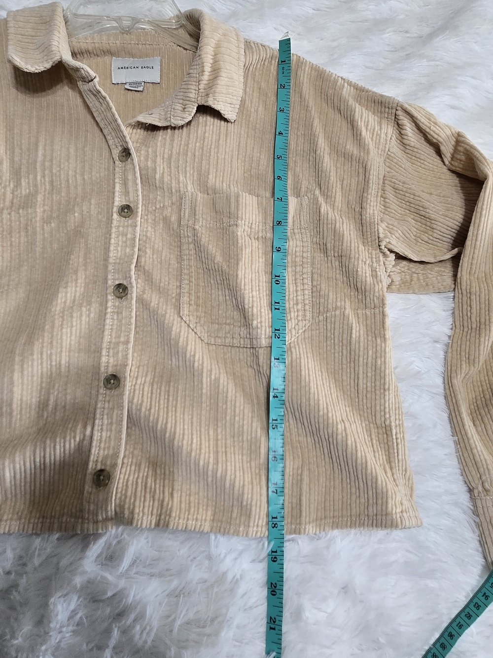 American Eagle Outfitters Beige Corduroy Button-Up Jacket - Picture 6 of 7